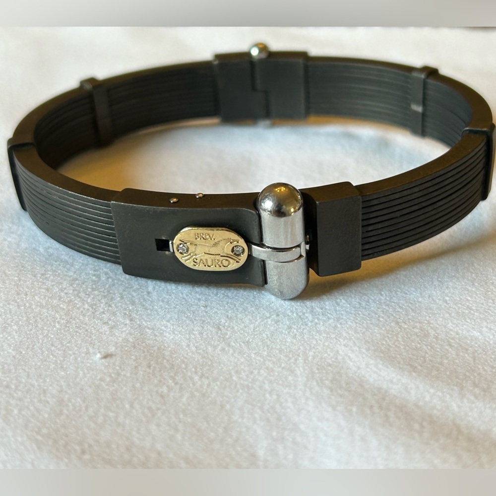 Vintage Brev Sauro Mens Oval Cuff Bracelet